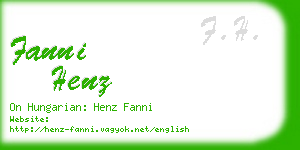 fanni henz business card